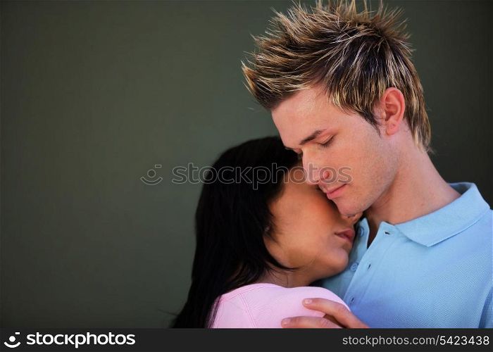 Young couple hugging