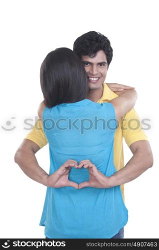 Young couple hugging each other