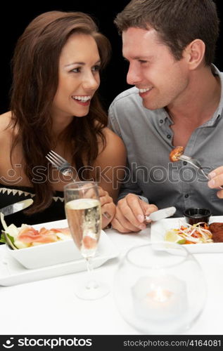 Young couple in restaurant