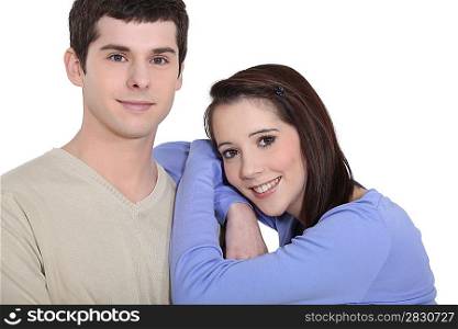 Young couple in studio