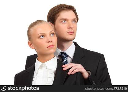 young couple isolated on white