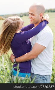 Young couple love in park