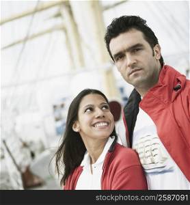 Young couple on a passenger craft