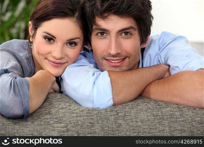 Young couple on a sofa
