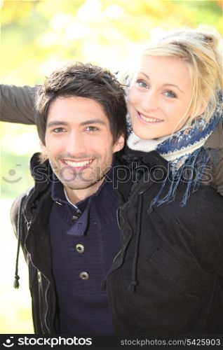 Young couple on an autumnal day
