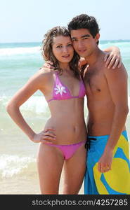 Young couple on the beach