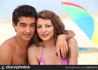 Young couple on the beach together