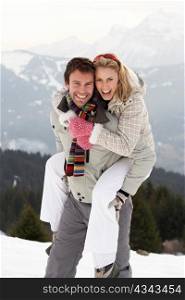Young Couple On Winter Vacation