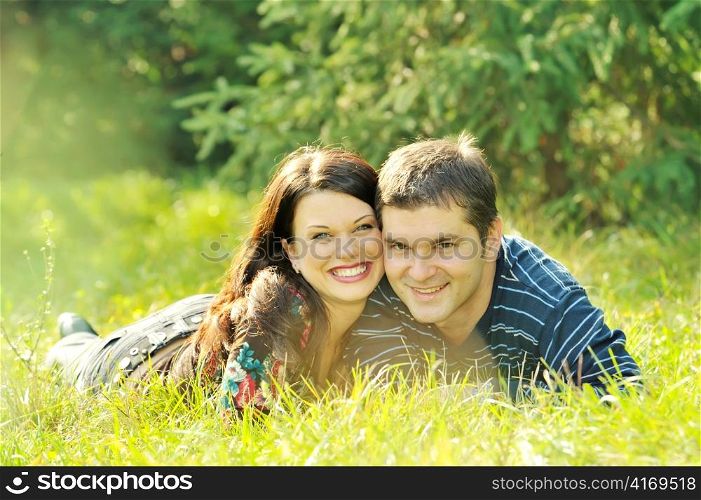Young couple resting in the park
