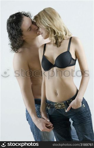 Young couple romancing