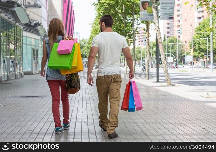 Young couple shopping at a department store