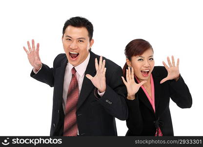 Young couple shouting