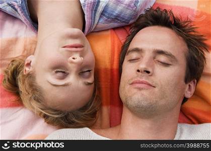 Young couple sleeping