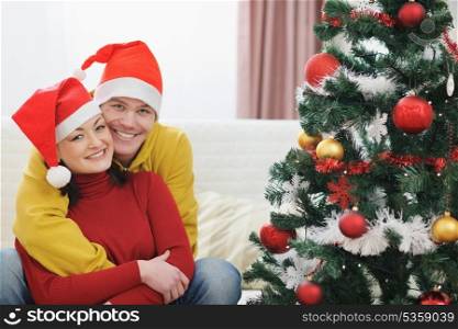 Young couple spending Christmas time together