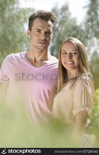 Young couple spending quality time in park
