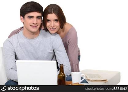 Young couple surfing the Internet