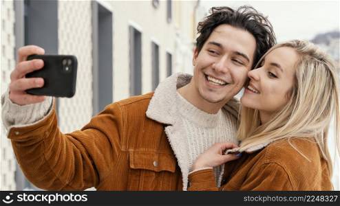 young couple taking s