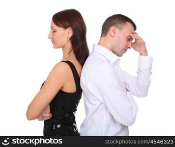 young couple together in state of troubles