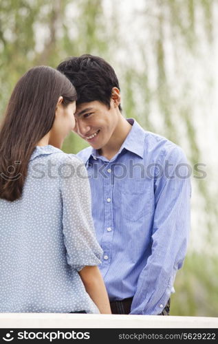 Young Couple Touching Foreheads