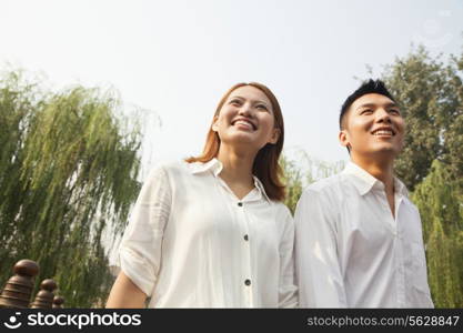Young Couple Walking Outdoors