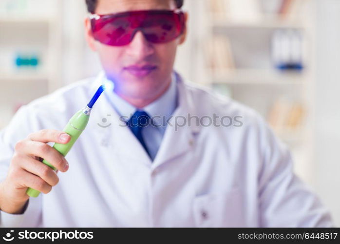 Young dentist working in the dentistry hospital