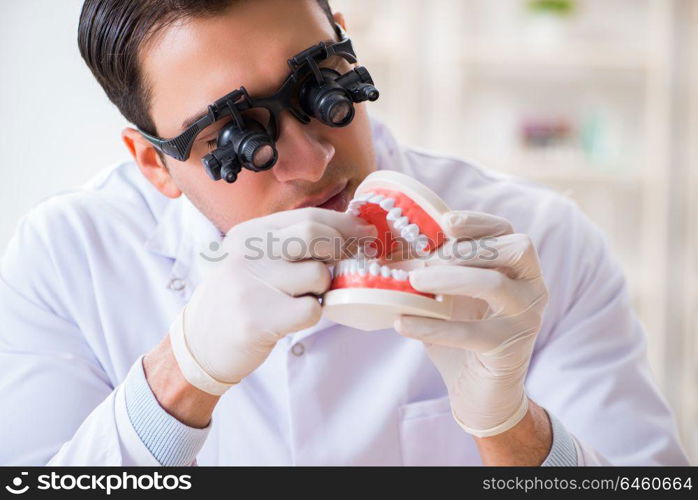 Young dentist working in the dentistry hospital