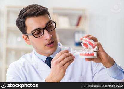 Young dentist working in the dentistry hospital