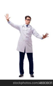 Young doctor isolated on white background