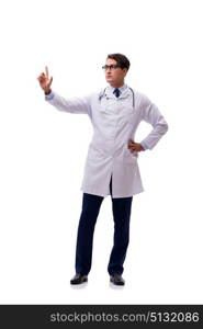 Young doctor isolated on white background