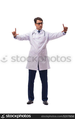 Young doctor isolated on white background