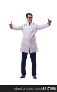 Young doctor isolated on white background