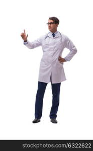 Young doctor isolated on white background