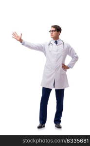 Young doctor isolated on white background