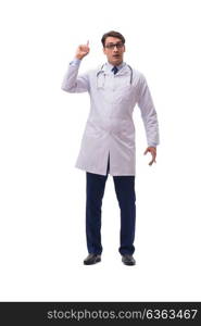 Young doctor isolated on white background