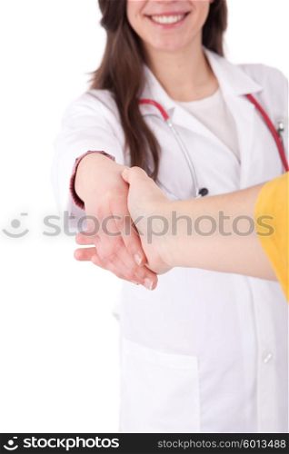 Young doctor offering handshake