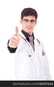 Young doctor showing thumbs up