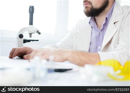 Young Doctor using computer