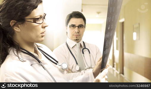 Young doctors in the hospital.