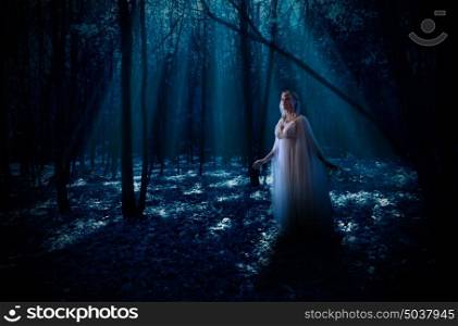 Young elven girl in the forest