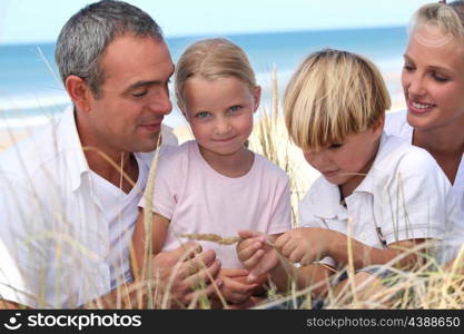 Young family at the beach