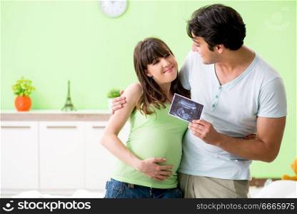 Young family finding out about pregnancy