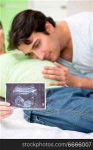 Young family finding out about pregnancy