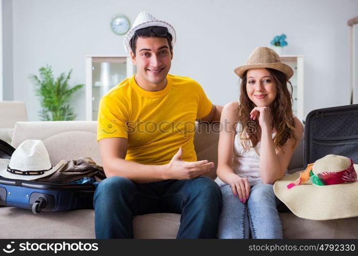 Young family preparing for travel vacation