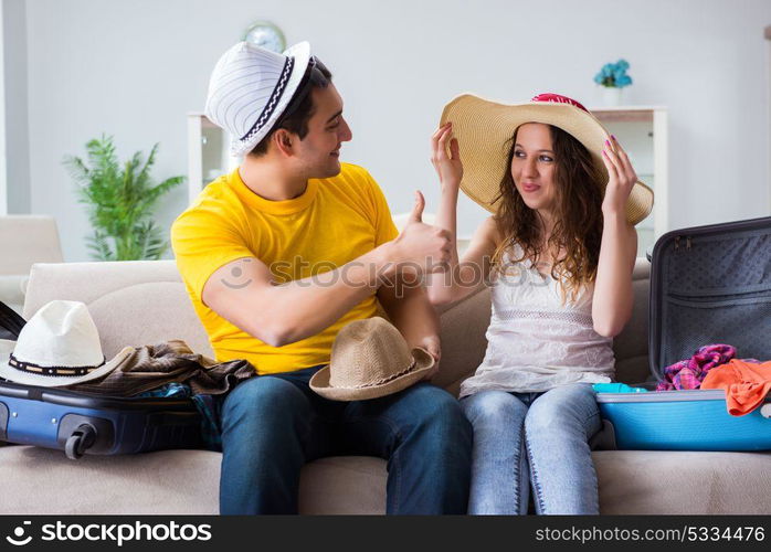 Young family preparing for travel vacation