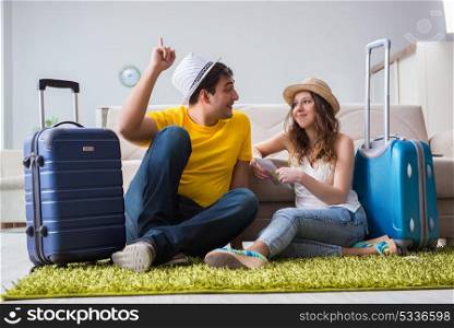 Young family preparing for travel vacation