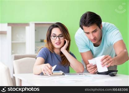 Young family struggling with personal finance