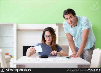 Young family struggling with personal finance
