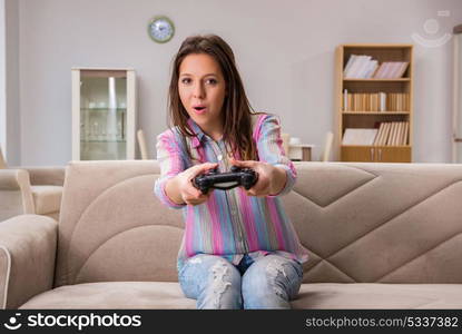 Young family suffering from computer games addiction