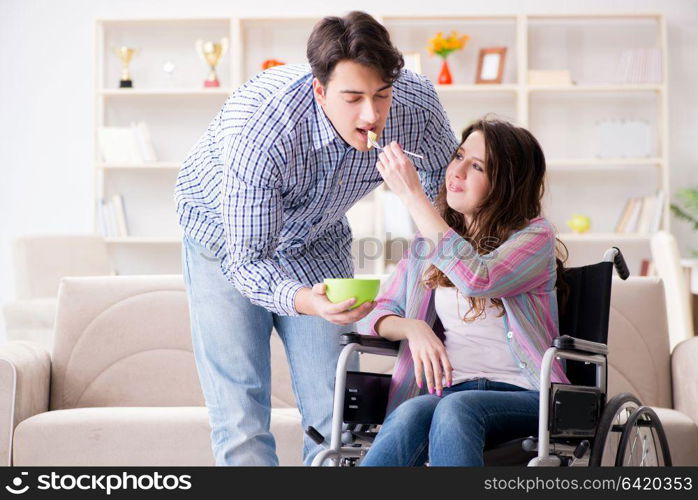 Young family taking care of each other