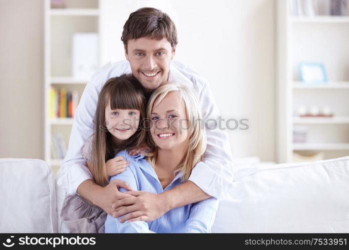 Young family with a child at home